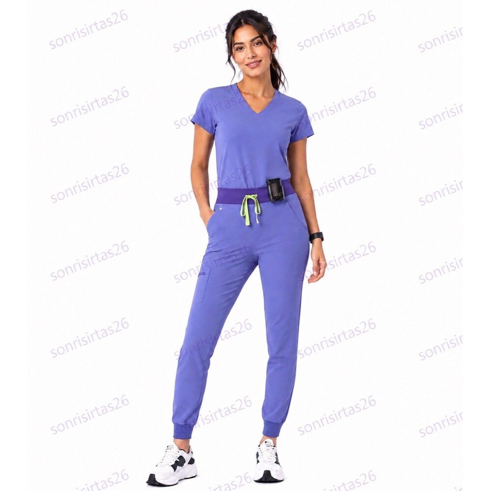 FIGS Zamora Jogger Scrub Pants Blueberry Purple Size Small Athleisure Medical